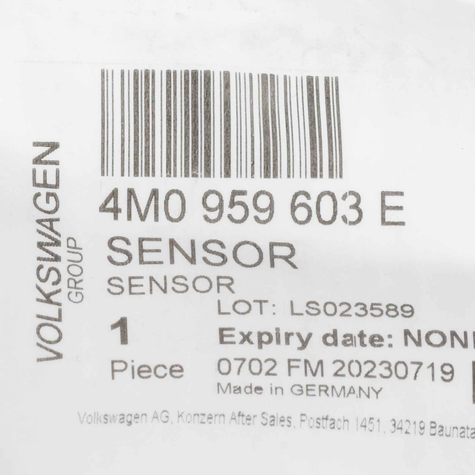 Lamborghini Revuelto SV 2025-2026 Pressure switch P/N 4M0959603E