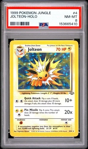 1999 Pokemon Jungle #4 Jolteon-Holo Card PSA 8