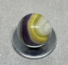 Vintage Akro Agate Marble 1930's Purple Yellow White Popeye Canica .64 A2