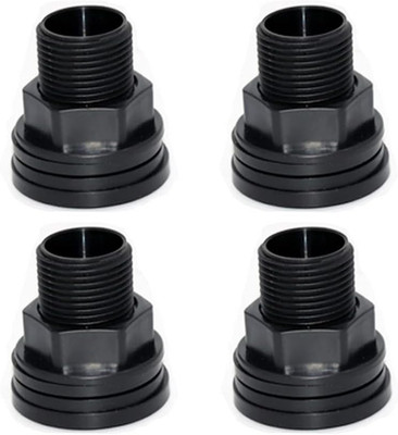 PVC Bulkhead Fitting Double Threaded Bulkhead Water Tank Connector for Rain Barr