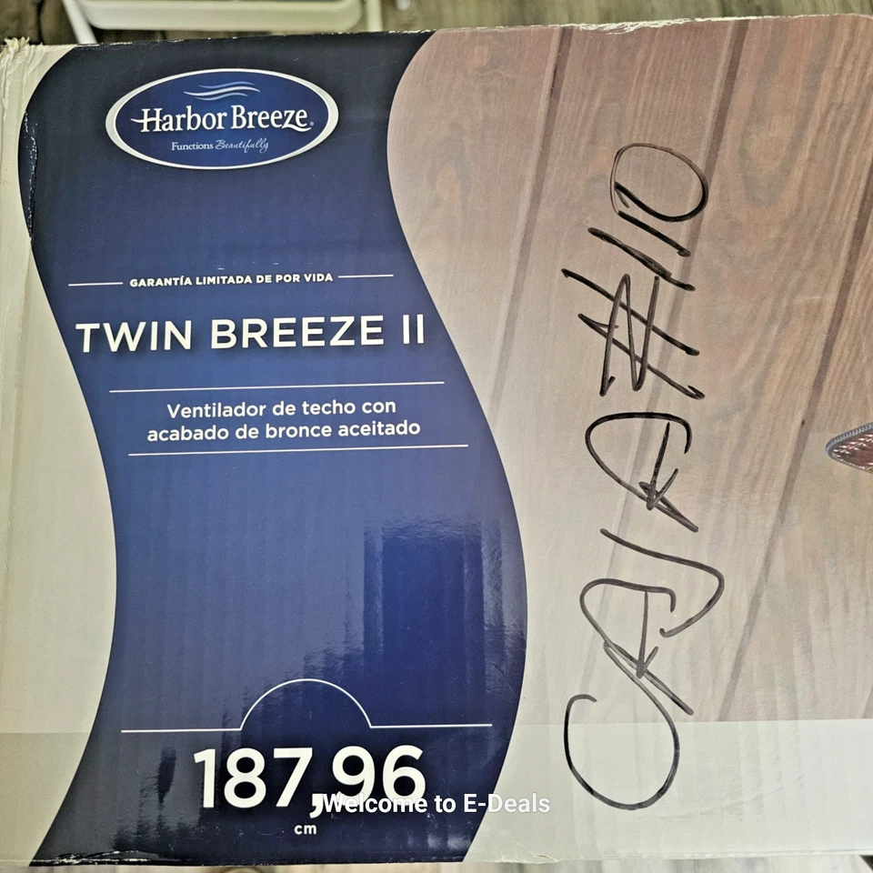 NUEVO Ventilador de techo Harbor Breeze 74 pulgadas doble bronce gran habitación Foto 2 de 4