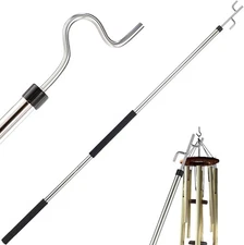 Clothes Hook Pole for Closet,32 to 80In Truck Cargo Recovery Bar Long Handle wit