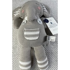 Living Textiles Australia Theodore Elephant Grey Knitted Cotton Plush Toy 223051