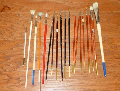 LOT 19 Winsor & Newton NJ Artist Paint Brush Wilton London Red Sable 997++ VNTG! - Picture 4 of 5
