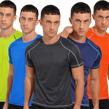Men Short Sleeve Swimsuit UV Rash Rash Guard Swimming Tops Quick Dry Swim Shirts