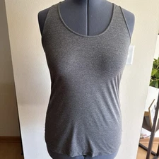 Xersion Performancewear Women’s Activewear Workout Gray Racerback Tank Top, Sz L