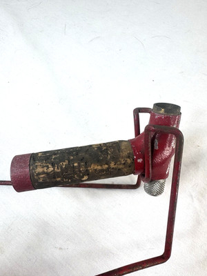 Vtg Antique Red Lawn Sprinkler Spray Anjax Cork w 2 Metal Legs 8''L x 6''H FreShip