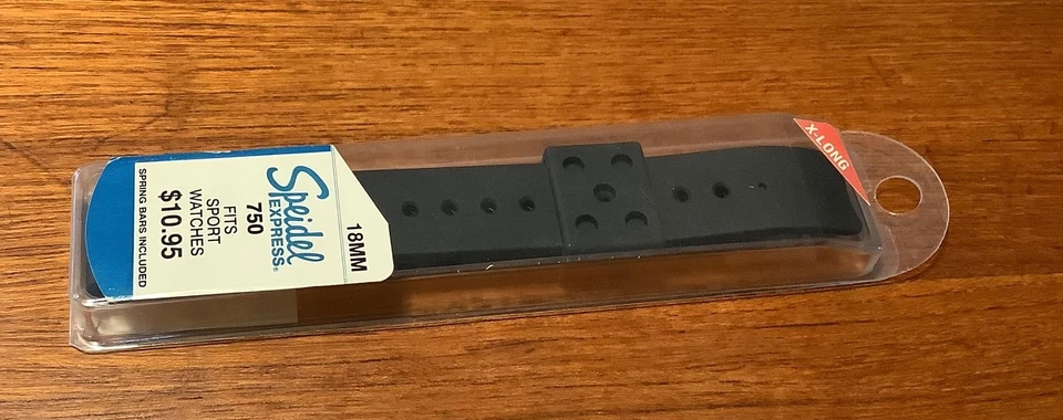 Speidel Black Polyurethane Rubber Waterproof Watchband Sport Diver 18mm Ends NOS - Image 2 of 4