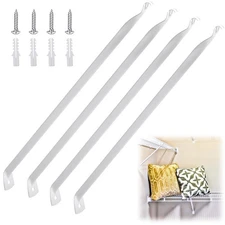 4 Pack 16 Inch Wire Shelf Support Brackets for 16" Deep Wire Shelving Closet ...