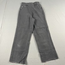 Vintage 1950s-60s Black Cotton Side Talon Zip Pants Size 24x25