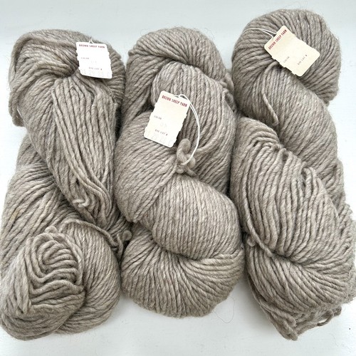 Vintage Lot of 3 Hanks Brown Sheep Yarn Wool Bulky Beige Oatmeal