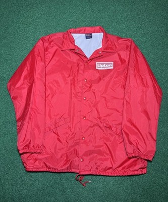 Lipton Tea Vintage Windbreaker XL Red Retro 80s 90s Nylon Jacket 