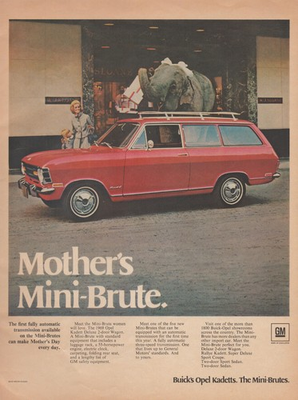 #ad 1969 Opel Vintage Print Ad Kadett 2 Door Wagon Mothers Mini Brute Elephant GM $14.88