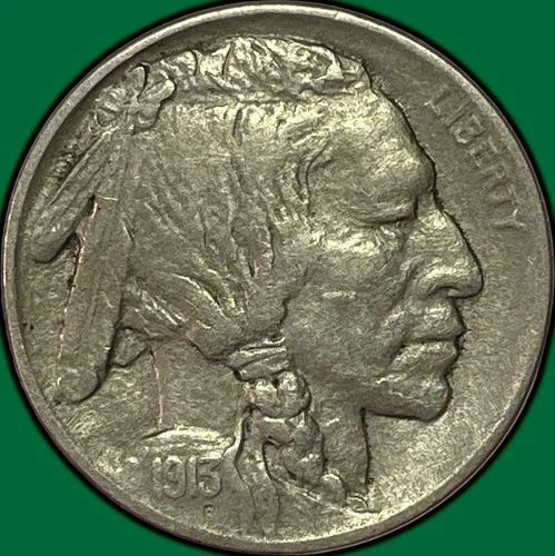 1913-D Type 1 Raised Ground Buffalo Nickel Choice Extremely Fine XF+ Coin #36969