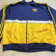Vintage 90s Adidas Track Jacket Trefoil Logo Men's L Michigan Wolverines Colors