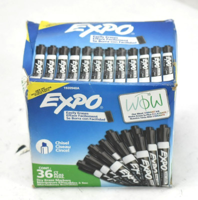 Expo Low Odor Dry Erase Markers Black 36 Count Value Pack Chisel Tip Set