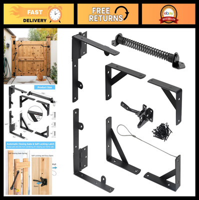 Anti-Sag Fence Gate Kit - Hardware Set with Self-Closing Springs, Hinges & Latch