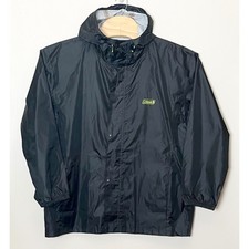 Coleman Rain Jacket Mens L/XL  Hooded Black Neon Yellow Full Zip Shell Oudoors