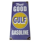 Vintage Good Gulf Gasoline Sign - Service Station Gas Pump Advertising Sign
