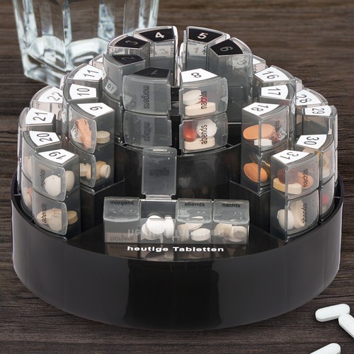 Tablettenbox Tablettenorganizer Pillendose Medikamentendosierer Supplement-Box - Bild 2 von 8