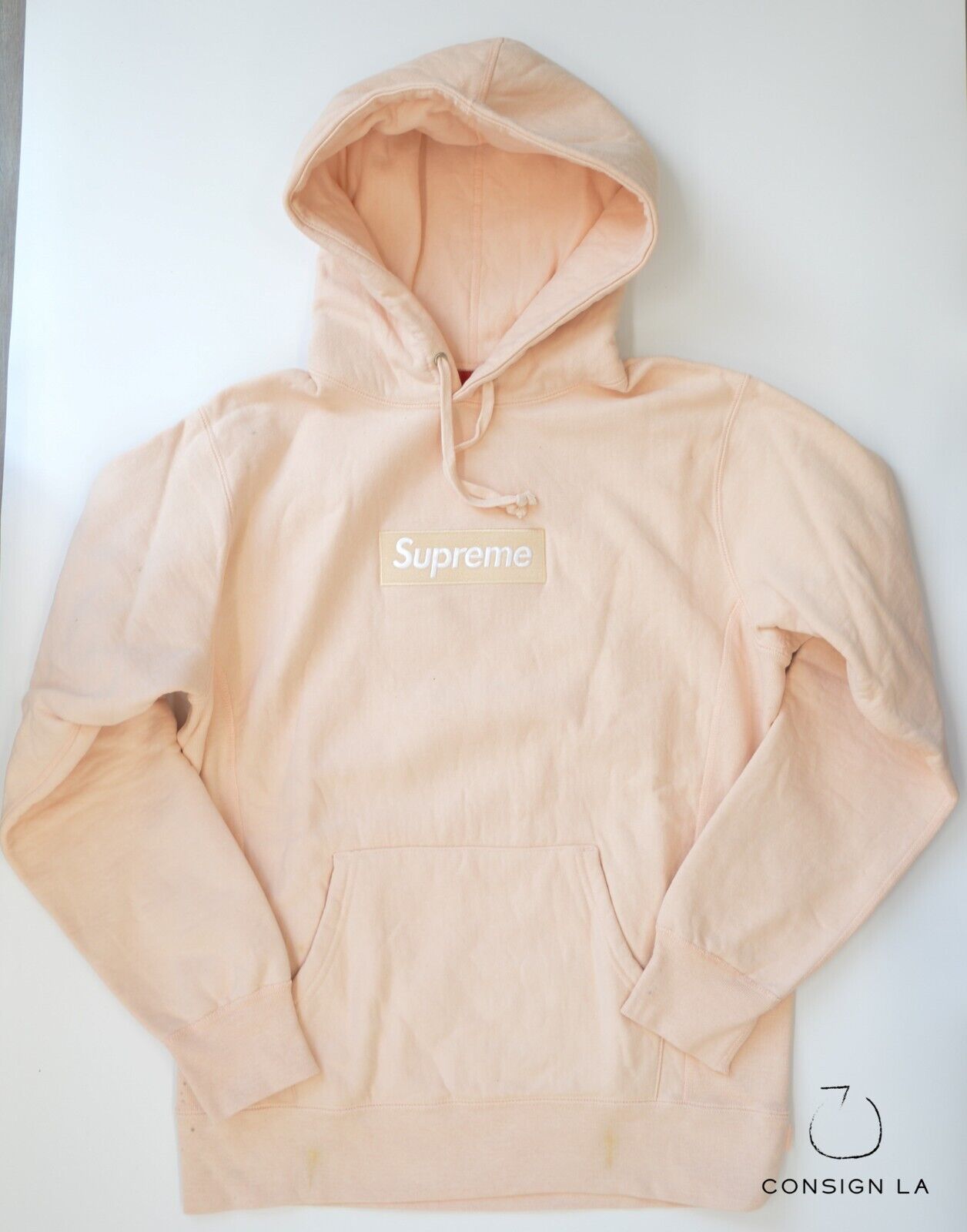 Marchitar Barrio bajo vestido Supreme Box Logo Hoodie - FW16 - Peach - Size Medium - Pre-Owned | eBay