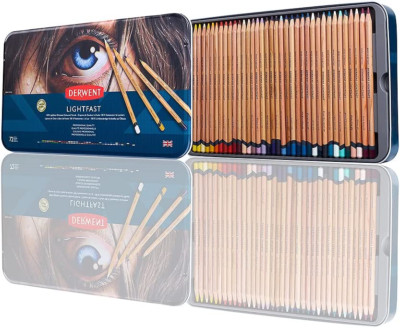 Derwent Lightfast Colored Pencils Set of 72, 100% Lightfast Professional Quality