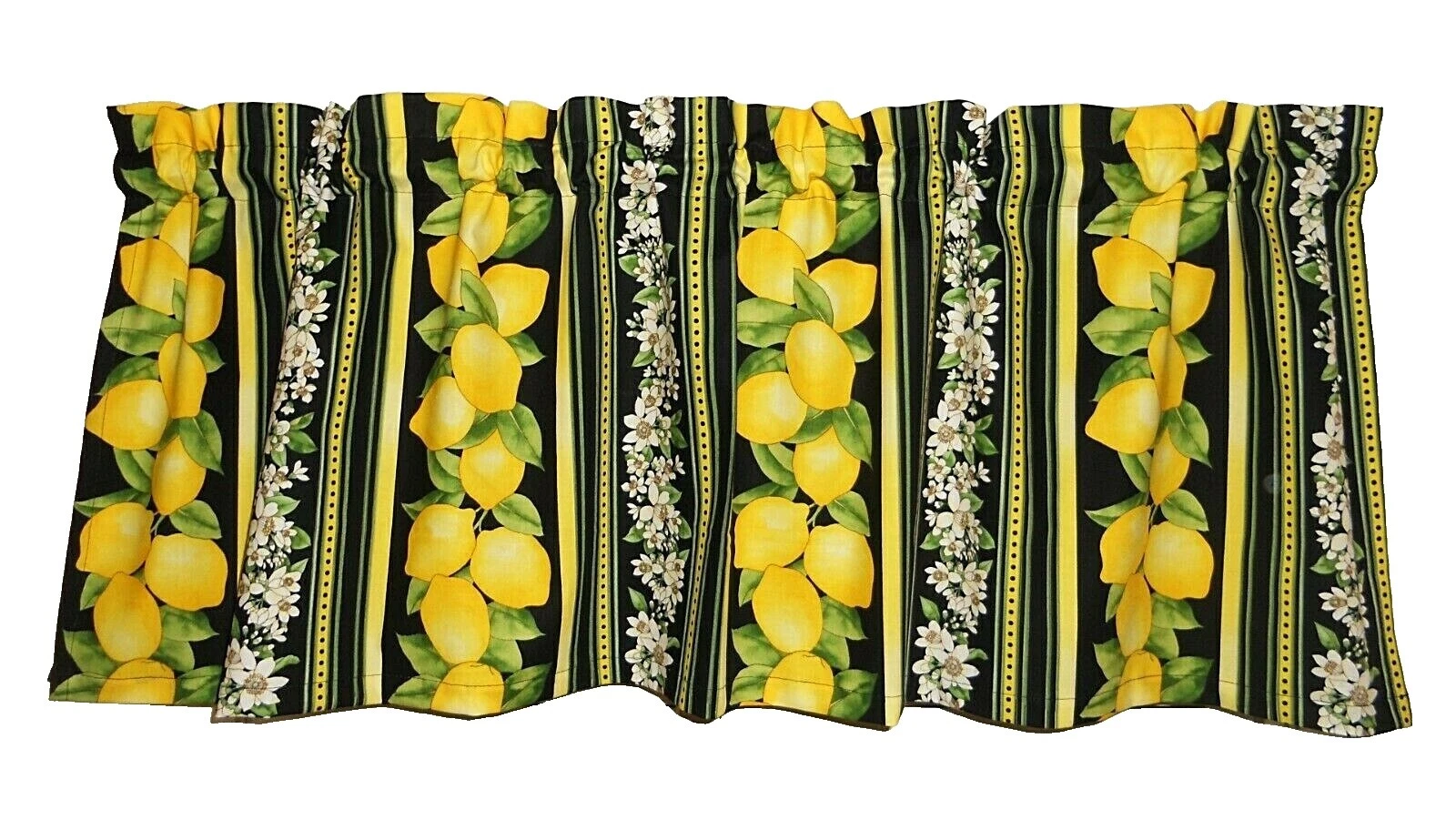 Mescla de Algodão Preto Floral de Janela Cortinas