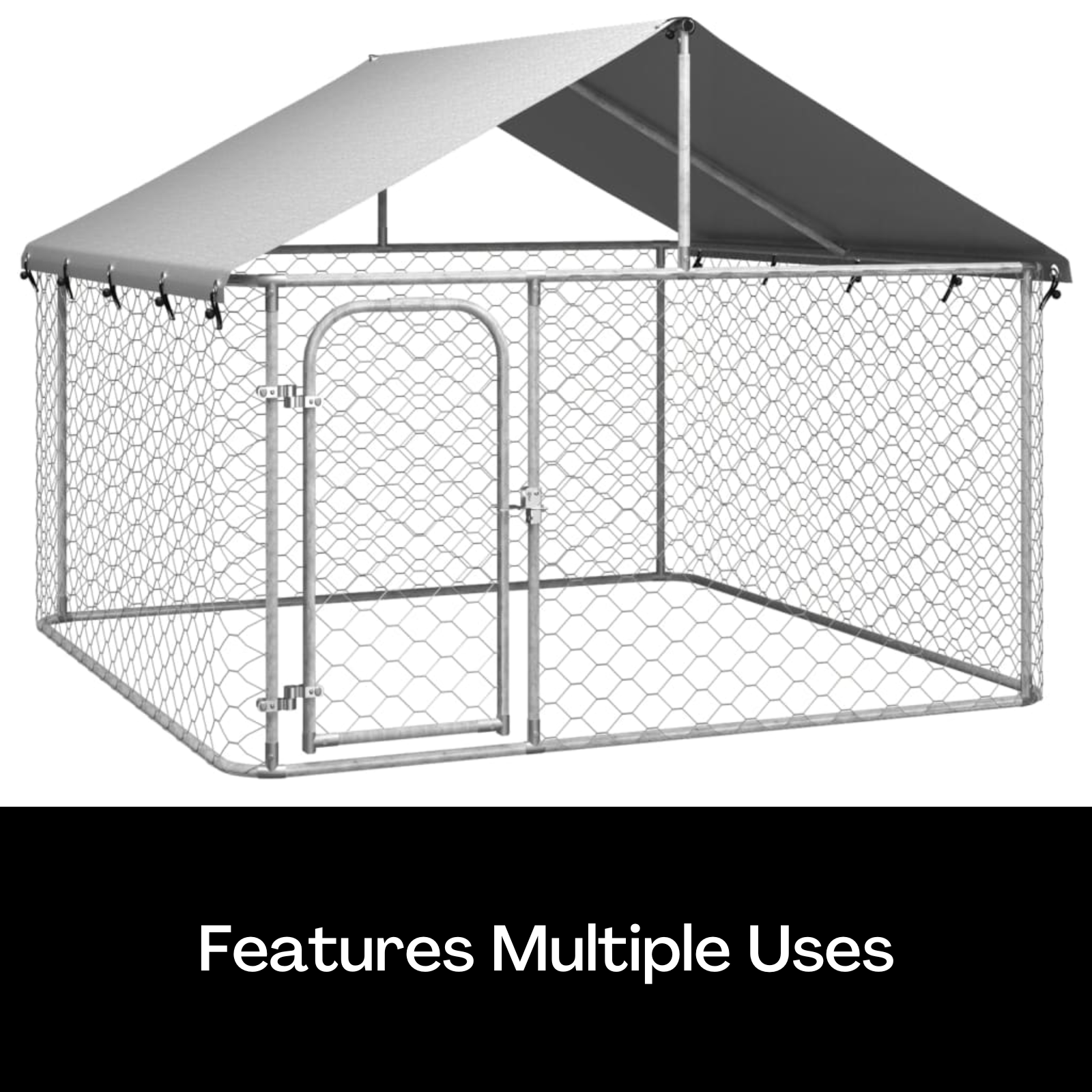 Outdoor Dog Kennel Run Cage Galvanized Steel Fencing Pet Playpen