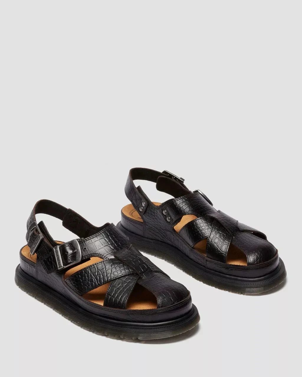Dr Martens Fisherman Crocodile Analine Leather Sandals in Dark Brown
Opens in a new window or tab