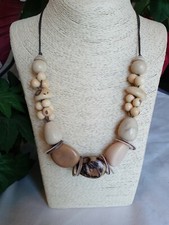Handcrafted Tagua Nut Organic Necklace, IVORY, RARE, boutique style, Ecuador