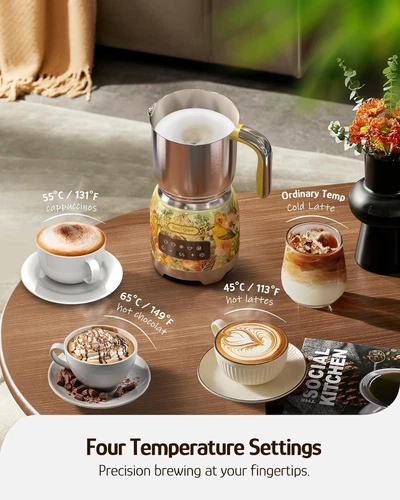 Hazel Quinn Electric Milk Frother Stainless Steel Coffee Milk Steamer Detachable - Imagen 3 de 10