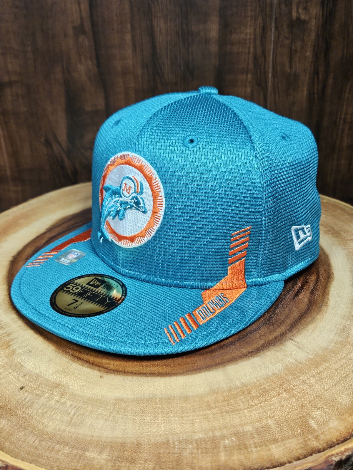 Miami Dolphins NFL Phins Up New Era 59Fifty Fitted Cap Size 7 1/8
