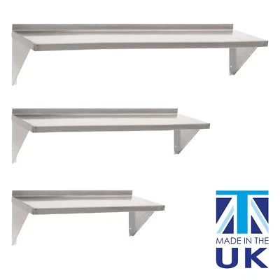 Displaypro Stainless Steel Shelves, Commercial Kitchen Clean Room Wall Shelf