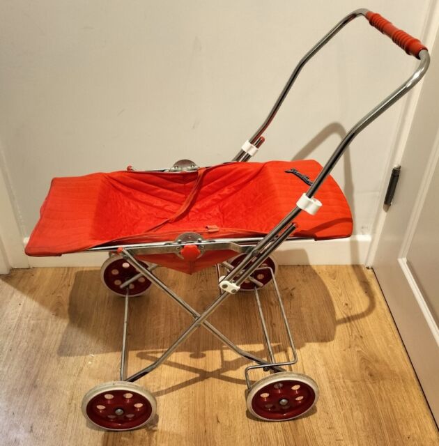 Vintage Red Dolls Pushchair by Goodtime