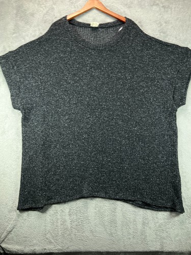 Fantastic Fawn California Womens 3XL Tops Gray Chunky Knit Short Sleeve Ladies