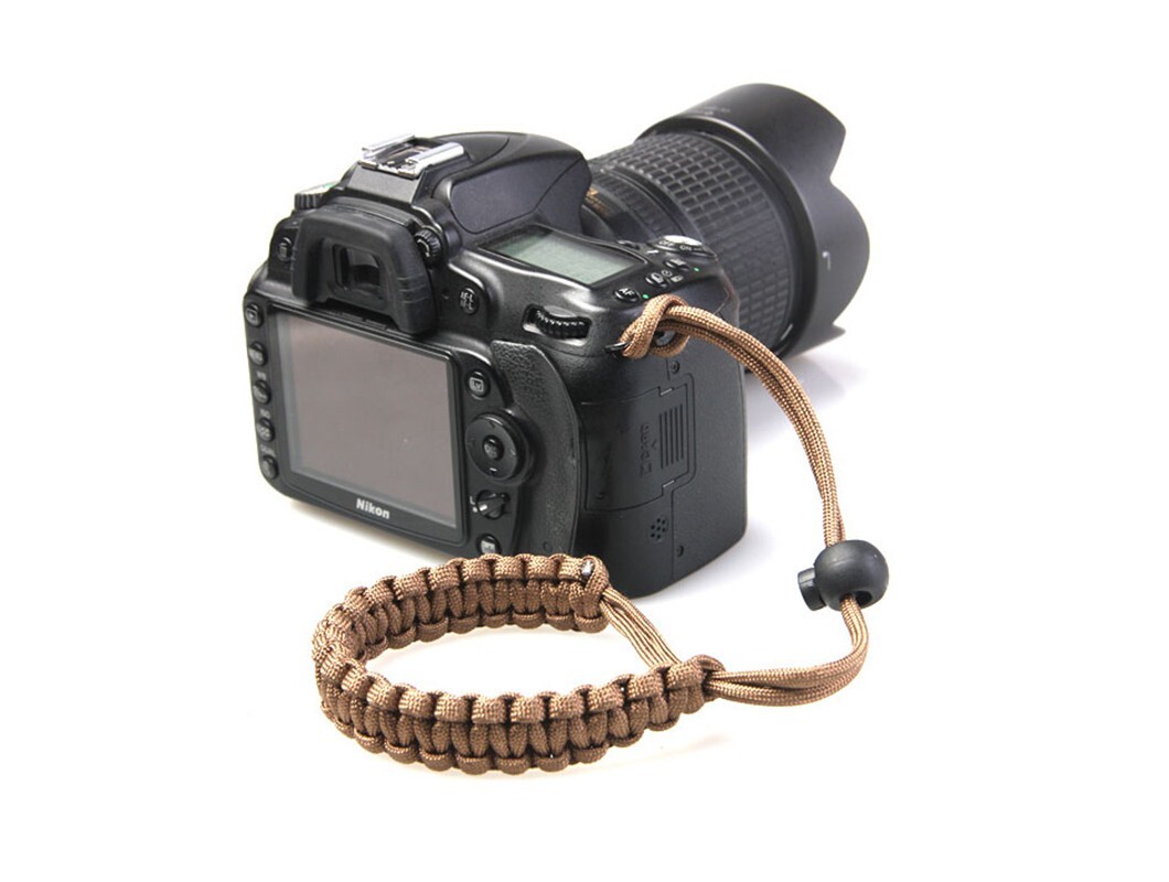 KHAKI Braided Paracord Wrist Strap Lanyard DSLR Camera Bridge Compact - UK STOCK