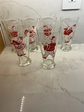 MCM Anchor Hocking German Pilsner Beer Glass Oompah Band Set Of 6