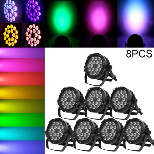 8PCS Waterproof 270W RGBWA UV 6in1 LED Par DJ Light DMX PAR64 Disco Party Light