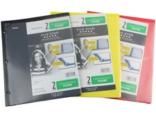 Mead Five Star School Folders Pocket Portfolios Pack of 3 Yellow Red Black