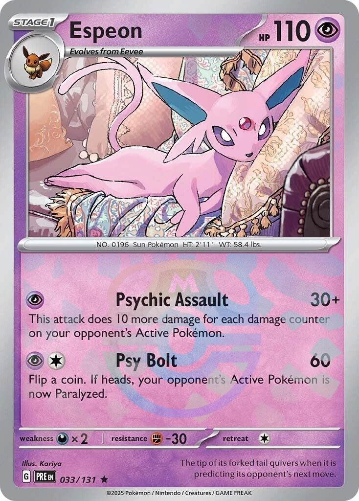 espeon pokemon card ebay Frame - Espeon Art - Official Espeon Pokmon Card Evolves from Eevee Type Espeon Pokmon TCG Cards for