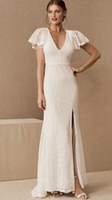BHLDN Fame and Partners Chelsey Open Back Lace Classic Wedding Dress 2 $349