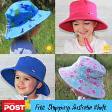 1 x Cotton Bucket Sun Hat For Kids Baby Toddler Organic Everyday Cap UPF 50+