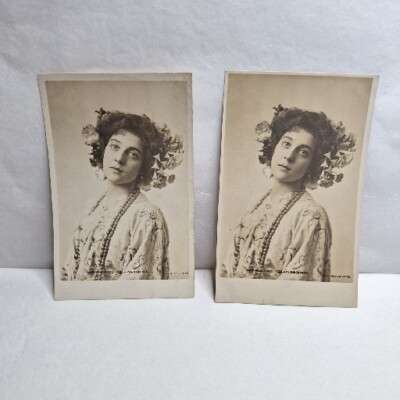 Edwardianische Schauspielerin Miss Florence Collingbourne Postkarte Foto asiatischer Stil Haare 