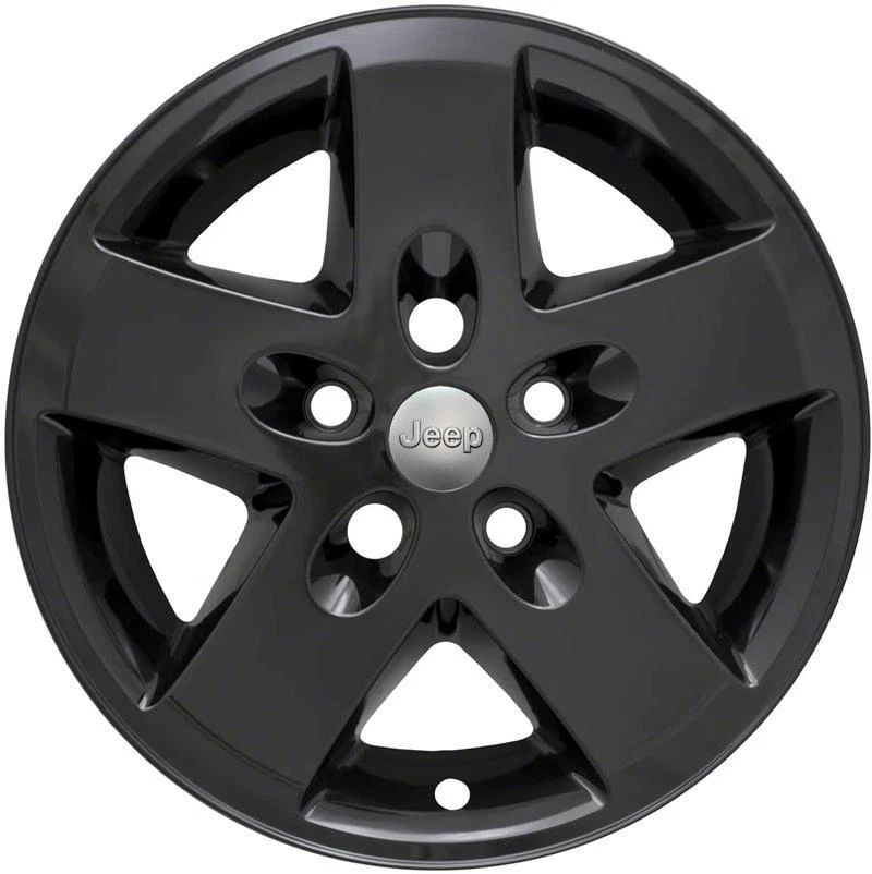 2007-2018 Jeep Wrangler IMP-340BLK 17" 5 Raios Preto Brilhante Peles de Roda NOVO CONJUNTO/4 - Imagem 4 de 4