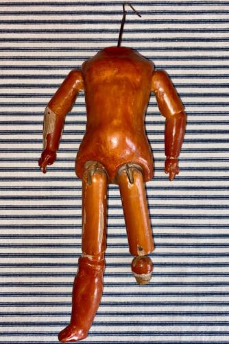 Little 10" German Stick Leg Doll Body, Mulatto or African American, Antique