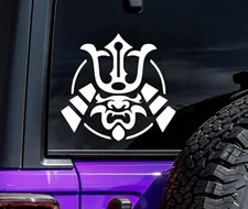 Samurai Warrior Japanese white Decal Car Windows Laptop Notebook
