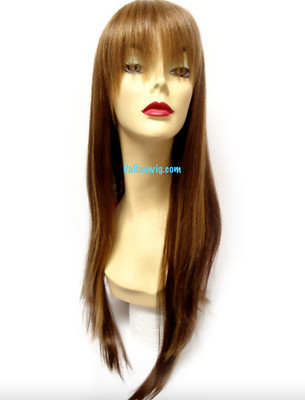 West Bay Sepia 100% Human Straight with Bangs H Teresa Wig