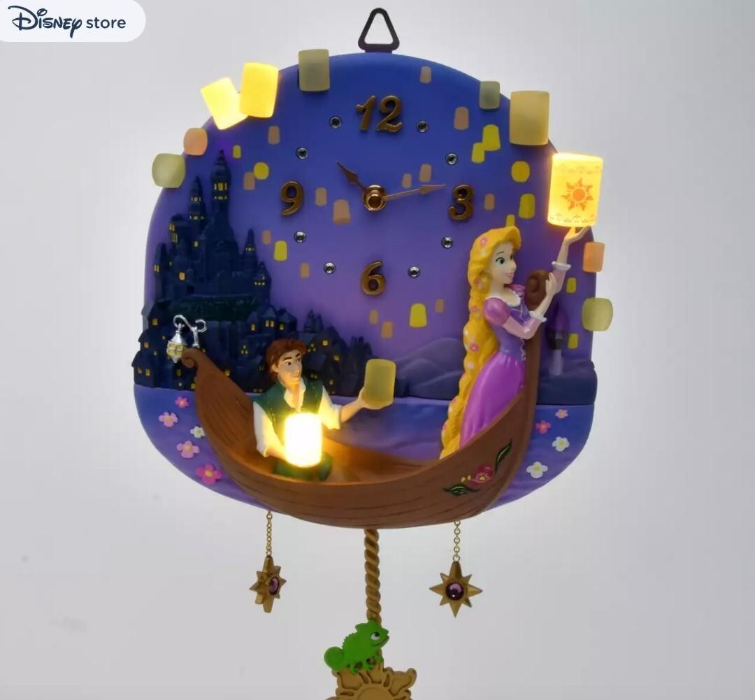 Disney Tangled Rapunzel Flynn & Pascal LED Wall Clock Figurine | eBay