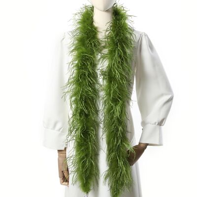 Green Ostrich Feather Boas   2yards 3ply Long Boas for Party DIY Production C...