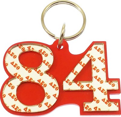 Delta Sigma Theta Line #84 Key Chain [Red - 2.25''T]